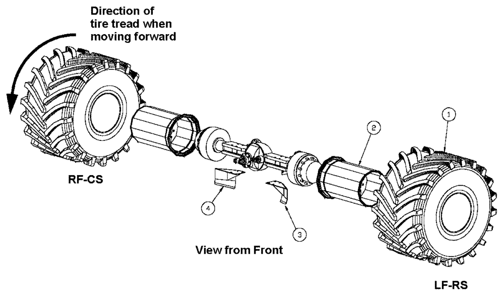 Схема запчастей Case IH 4330 - (05-002[01]) - REAR TIRE GROUP - 66" FIRESTONE Tires