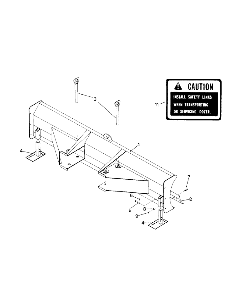 Схема запчастей Case IH ST250 - (10-27) - UTILITY BLADE ASSEMBLY, MODEL 602 AND 605, MANUAL ANGLE (19) - OPTIONS