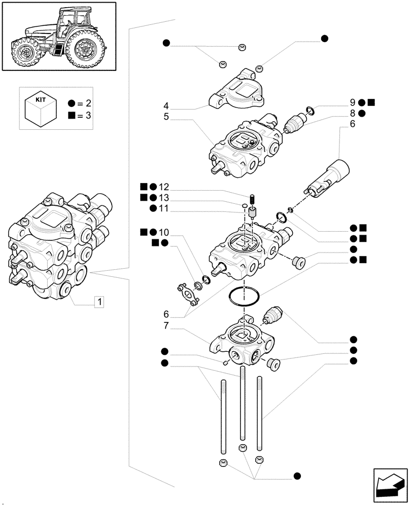 Схема запчастей Case IH MAXXUM 100 - (1.82.7/21A) - CONTROL VALVE - BREAKDOWN (VAR.331560-332560-331561-332561; 330820-332820-330821-331821 / 743745; 334820-335820 / 743746) (07) - HYDRAULIC SYSTEM