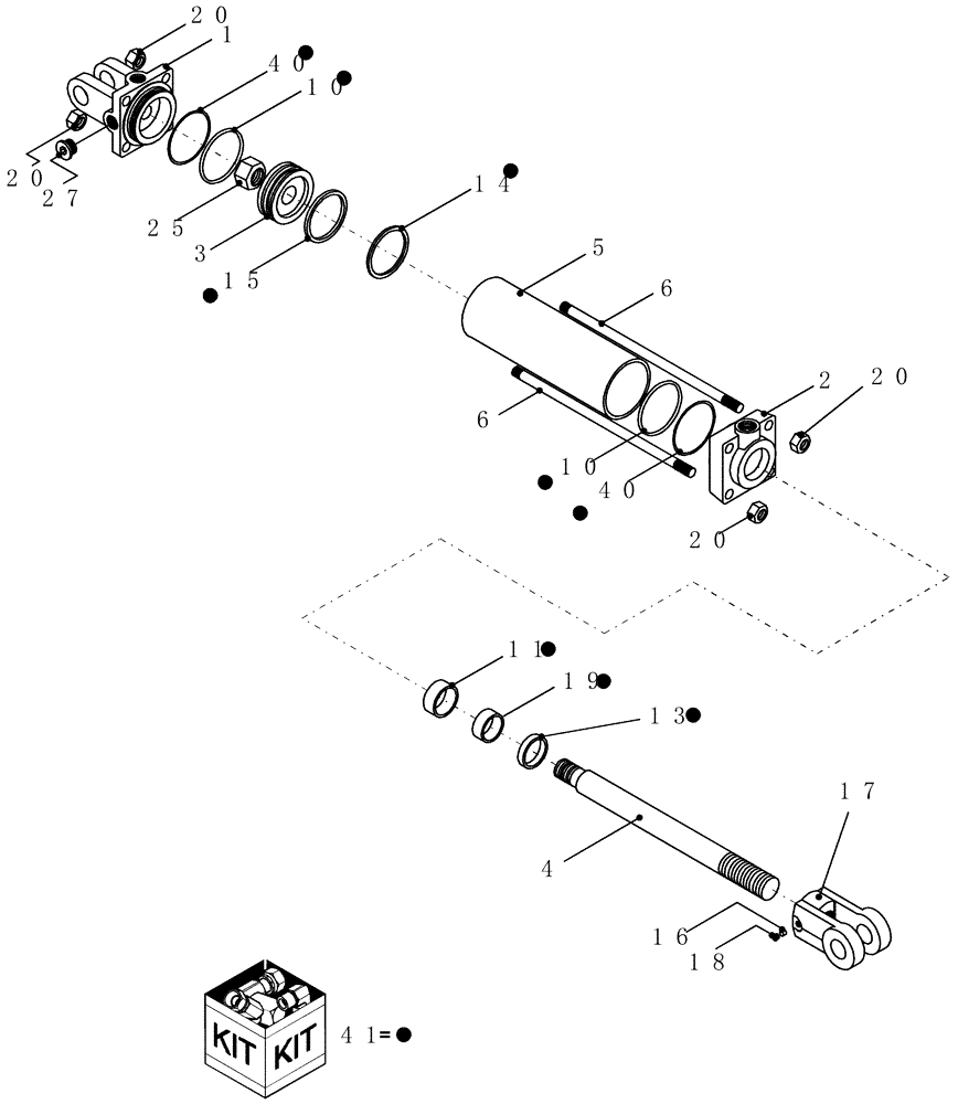 Схема запчастей Case IH ATX400 - (2.040.1) - 5" X 30" AND 5" X 40" HYDRAULIC CYLINDER - MONARCH (07) - HYDRAULICS