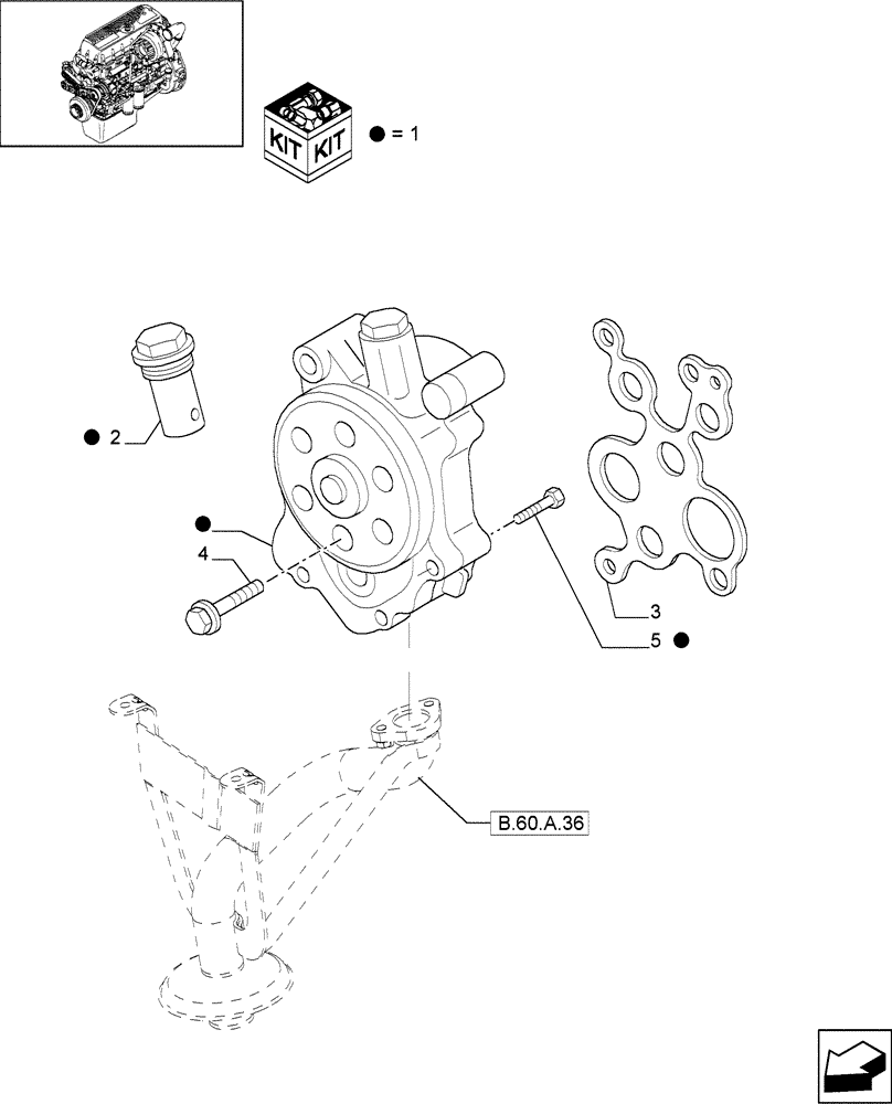 Схема запчастей Case IH AFX8010 - (B.60.A.20) - PUMP, ENGINE OIL & RELATED PARTS (99469333) B - Power Production