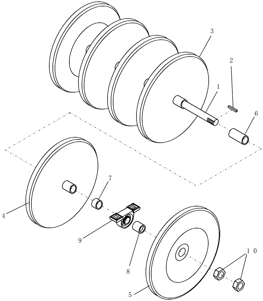 Схема запчастей Case IH ATX400 - (6.310.1) - PACKER GANG ASSY 12" SPACING, 6 RUBBER WHEELS Packer Gang Assemblies and Frames