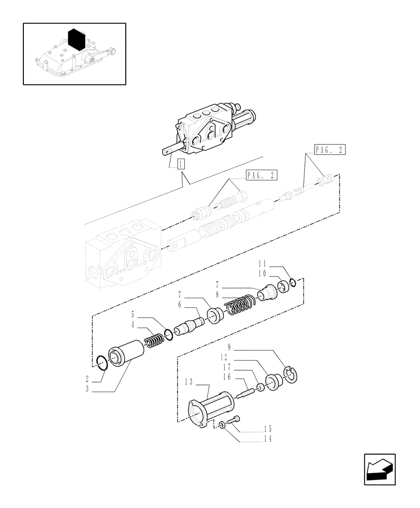 Схема запчастей Case IH JX1085C - (1.82.7/02B[03]) - SIMPLE DOUBLE EFFECT DISTRIBUTOR WITH FLOAT AND AUTOMATIC CUTOUT FOR MID-MOUNT - BREAKDOWN - D5484 (07) - HYDRAULIC SYSTEM