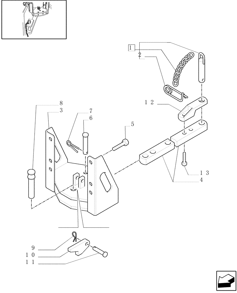 Схема запчастей Case IH JX1085C - (1.89.3/08) - (VAR.896-905) TOW-BAR CAT."A" TOW HOOK 33MM. (09) - IMPLEMENT LIFT