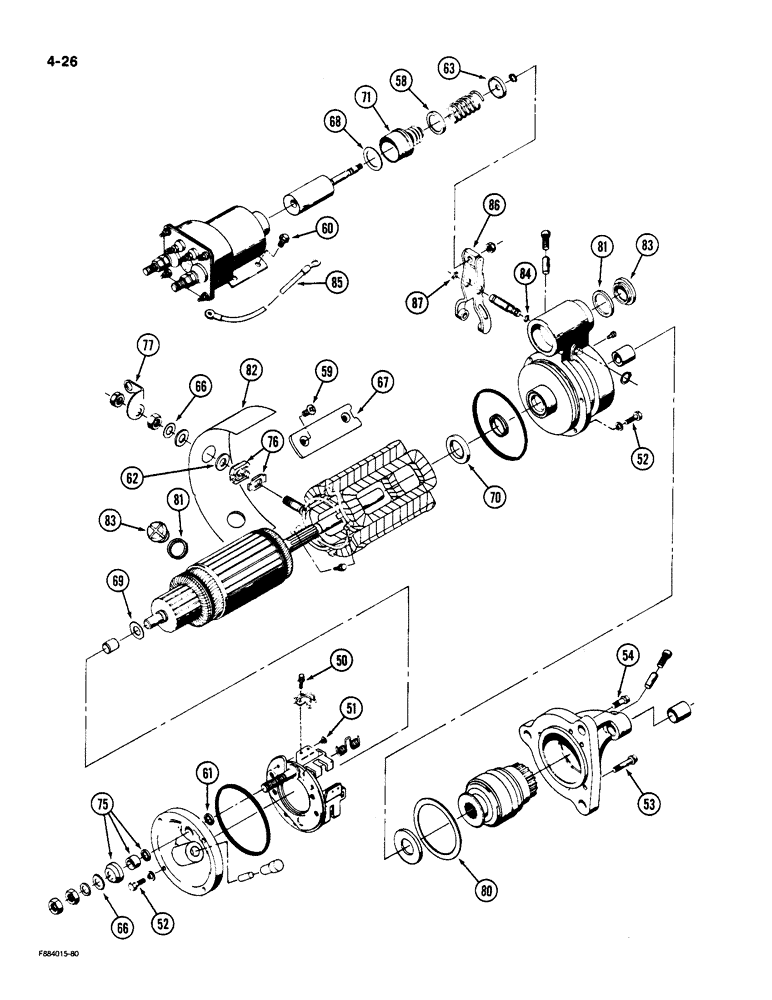 Схема запчастей Case IH 9190 - (4-26) - STARTER ASSEMBLY (CONTD) (04) - ELECTRICAL SYSTEMS