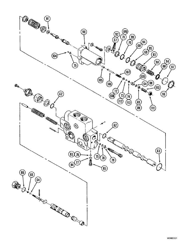 Схема запчастей Case IH 9350 - (8-66) - HYDRAULIC REMOTE VALVE SECTION, FIRST, SECOND, THIRD OR FOURTH SECTIONS WITH FLOAT ONLY, (CONT) (08) - HYDRAULICS