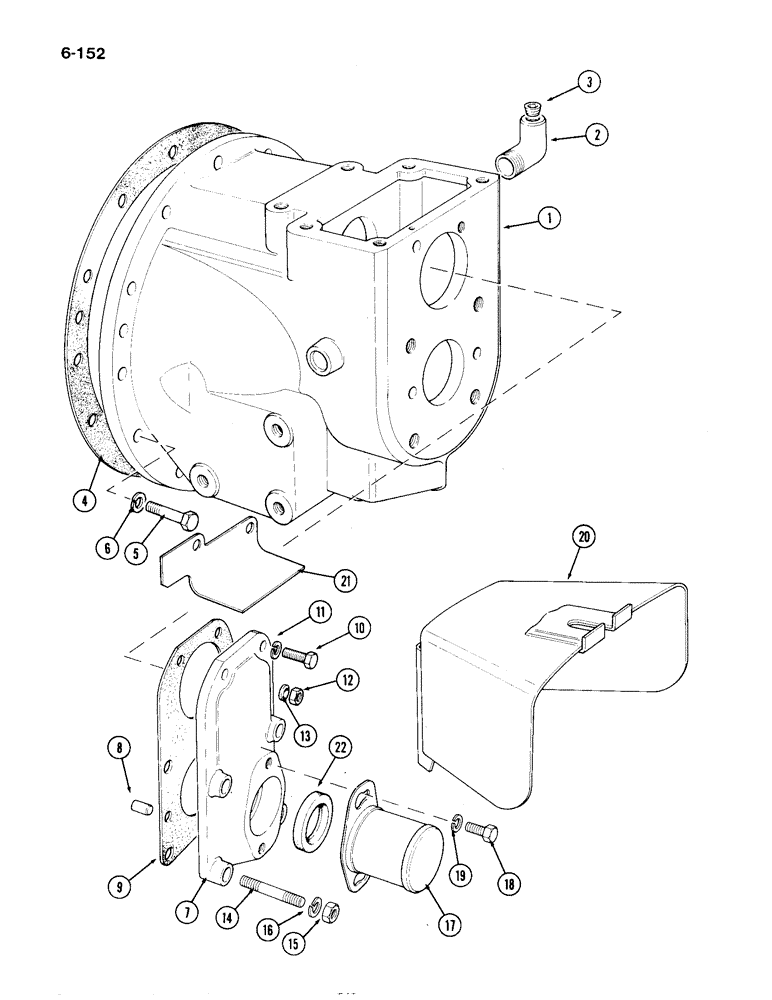 Схема запчастей Case IH 1194 - (6-152) - POWER TAKE-OFF, HOUSING AND COVERS (06) - POWER TRAIN