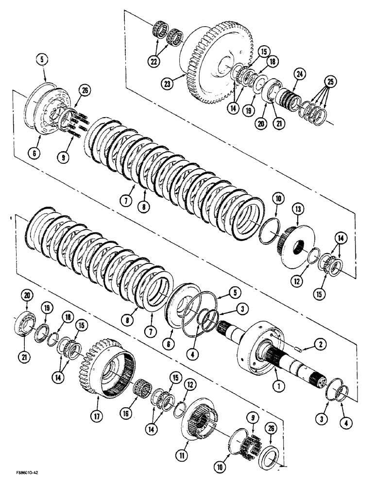 Схема запчастей Case IH STEIGER - (6-20) - TRANSMISSION, 8 INCH CLUTCH PACK (06) - POWER TRAIN