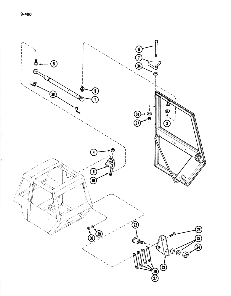 Схема запчастей Case IH 4894 - (9-400) - CAB DOOR RETAINING PARTS (09) - CHASSIS/ATTACHMENTS