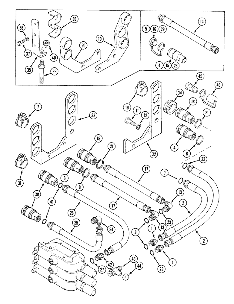 Схема запчастей Case IH 1394 - (8-356) - REMOTE VALVE HOSES AND COUPLING (08) - HYDRAULICS