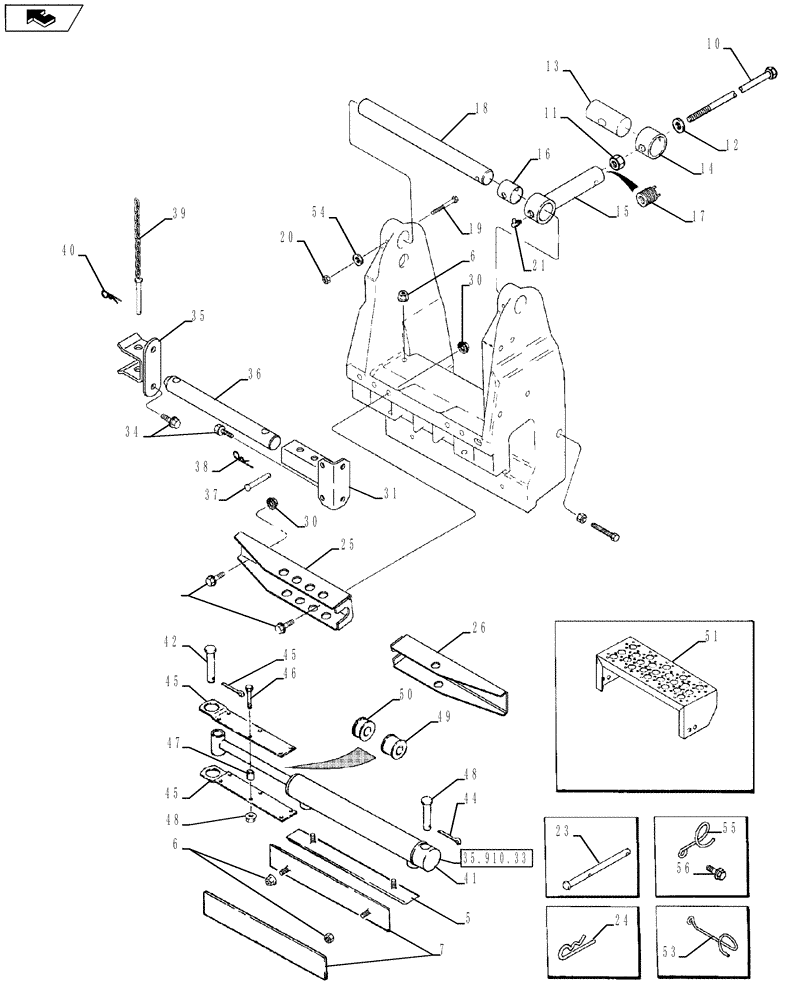 Схема запчастей Case IH 635 - (60.600.31) - DRUM SUPPORT ASSEMBLY, 6 ROW WIDE (60) - PRODUCT FEEDING