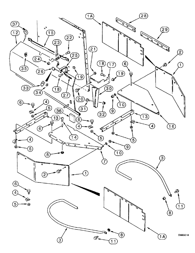 Схема запчастей Case IH 2144 - (9F-06) - STRAW SPREADER, SHIELDS (19) - STRAW SPREADER & CHOPPER