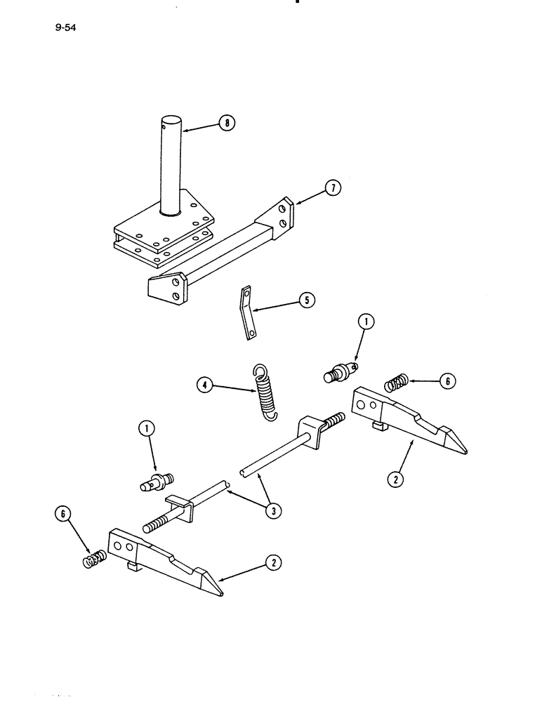 Схема запчастей Case IH 720 - (9-54) - TWO-POINT FAST HITCH, RIGID, IN THE FURROW (09) - CHASSIS/ATTACHMENTS