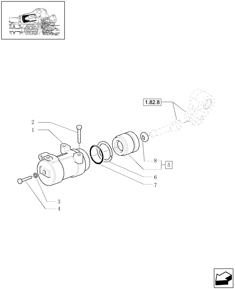 Схема запчастей Case IH JX1080U - (1.82.6[01]) - LIFT - CYLINDER & PISTON (07) - HYDRAULIC SYSTEM