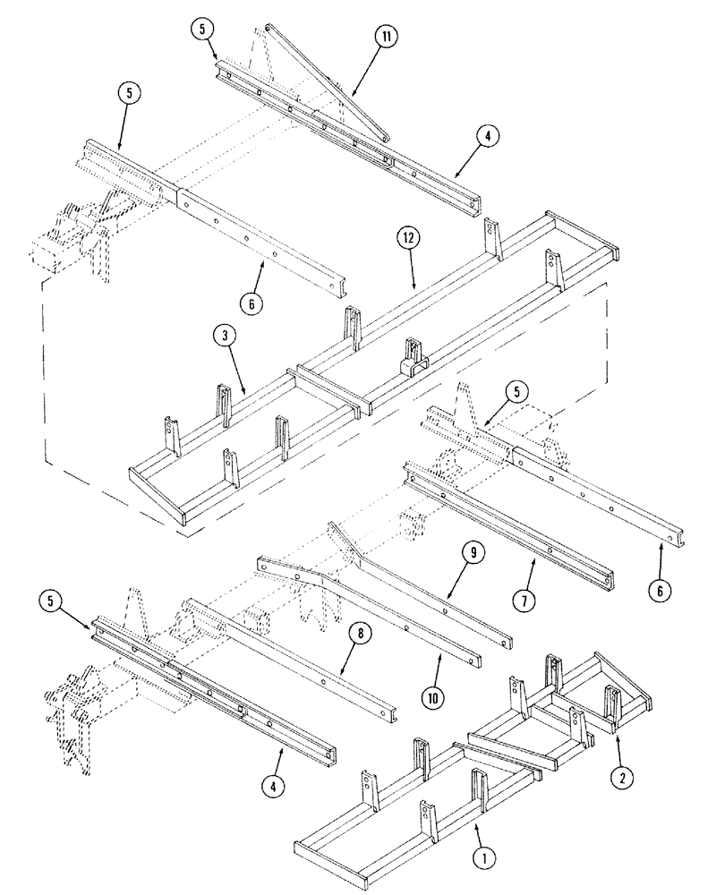 Схема запчастей Case IH 568 - (9-14) - TOOLING EQUIPMENT FRAME AND WING FRAME, 8 ROW (09) - CHASSIS/ATTACHMENTS