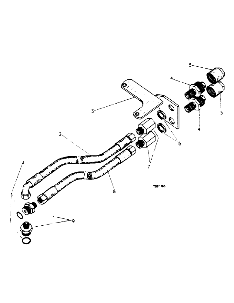 Схема запчастей Case IH 434 - (5-24) - SELF-SEALING COUPLING ATTACHMENT, DOUBLE ACTING VALVE - HYDRAULIC ATTACHMENTS (08) - HYDRAULICS