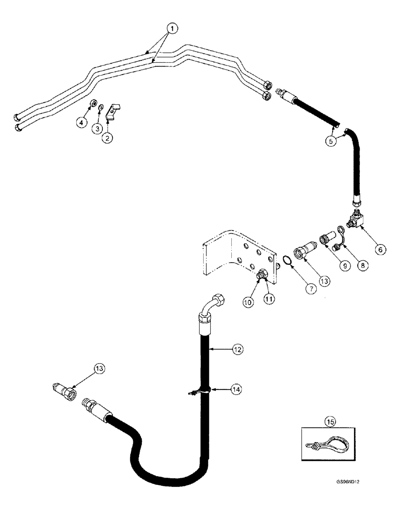 Схема запчастей Case IH L300 - (8-56) - THIRD FUNCTION KIT, MID MOUNT (08) - HYDRAULICS