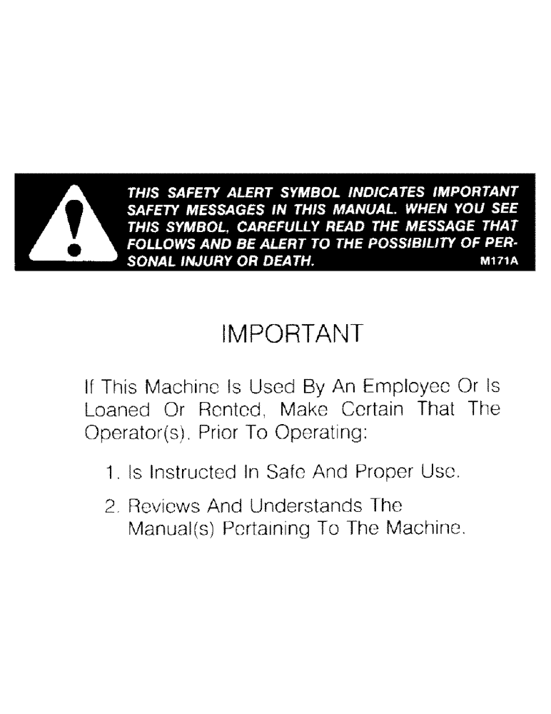 Схема запчастей Case IH C100 - (01) - IMPORTANT 