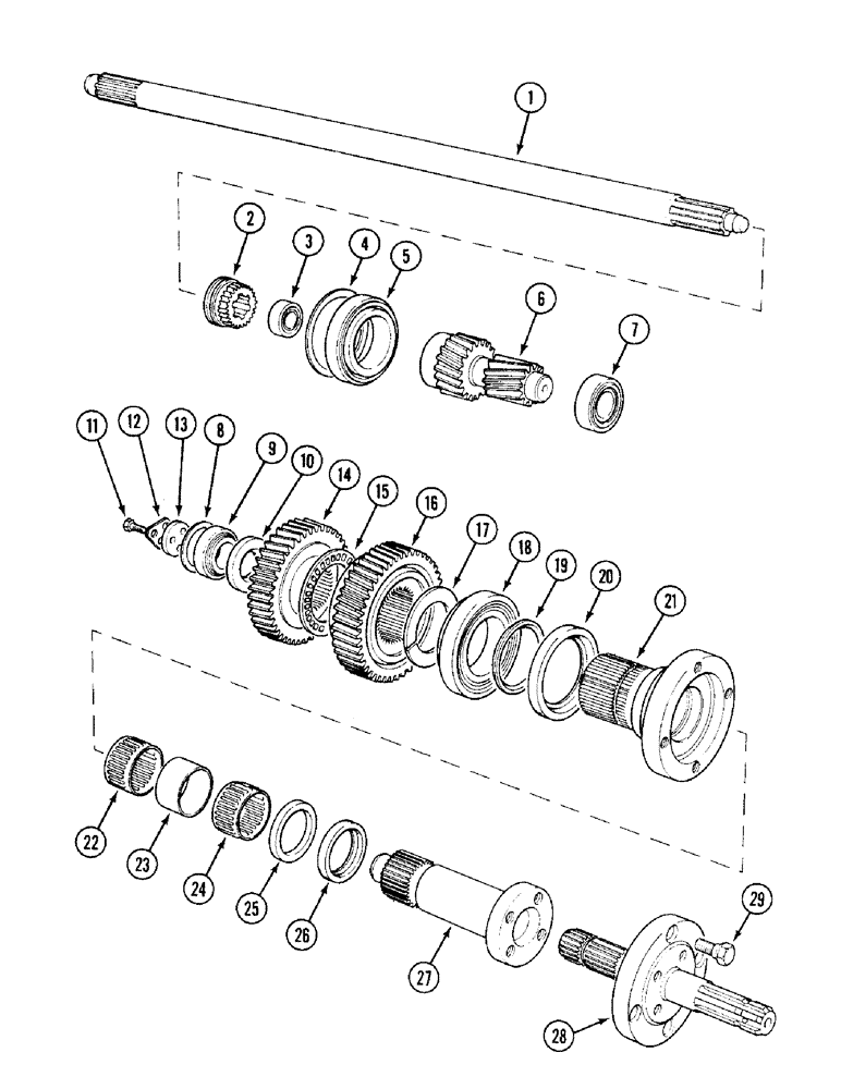 Схема запчастей Case IH 1394 - (6-276) - REVERSIBLE SHAFT PTO, SHAFTS AND GEARS (06) - POWER TRAIN