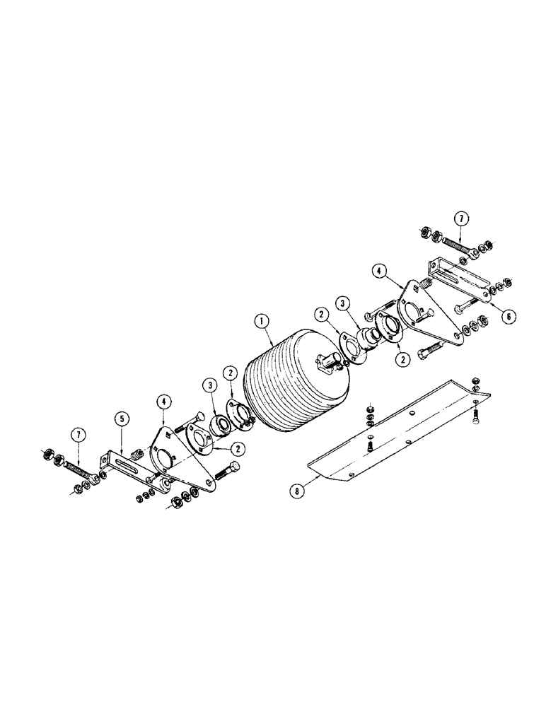 Схема запчастей Case IH 1255 - (126) - GAUGE WHEELS, CORD (44) - WHEELS