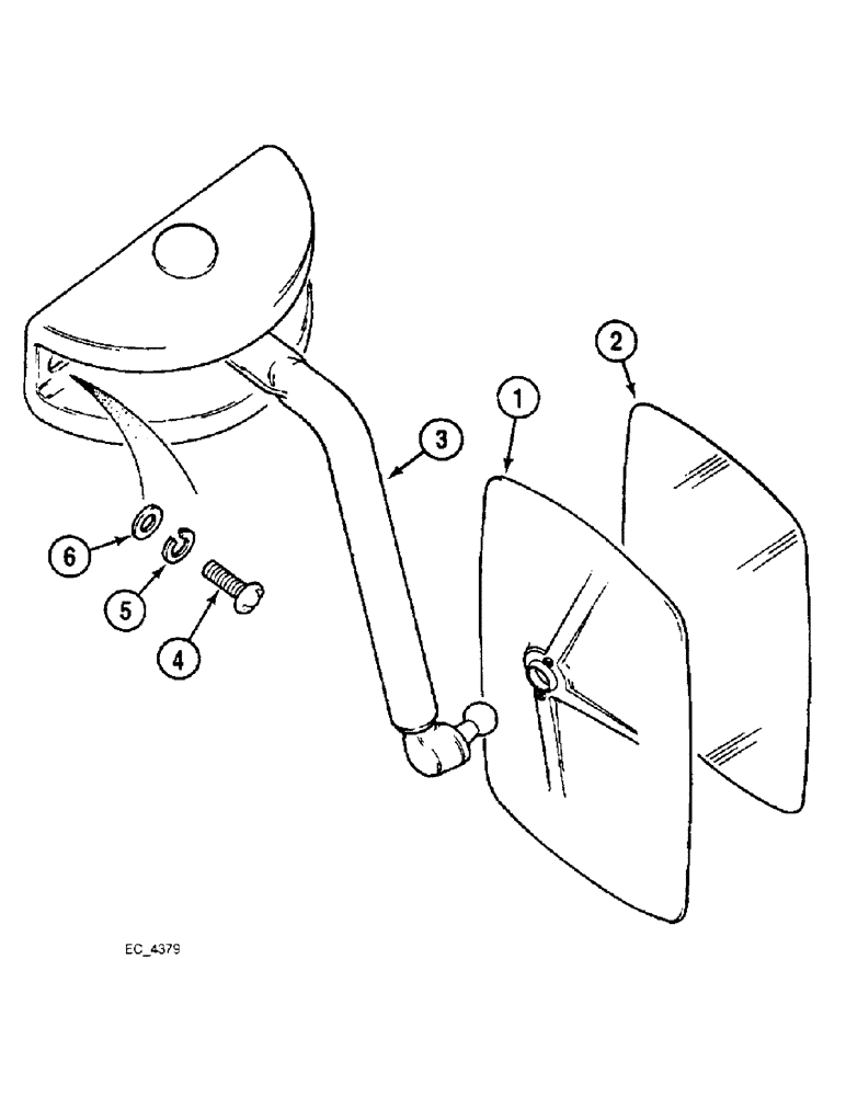 Схема запчастей Case IH 4240 - (9-072) - CAB, WING MIRRORS (09) - CHASSIS/ATTACHMENTS