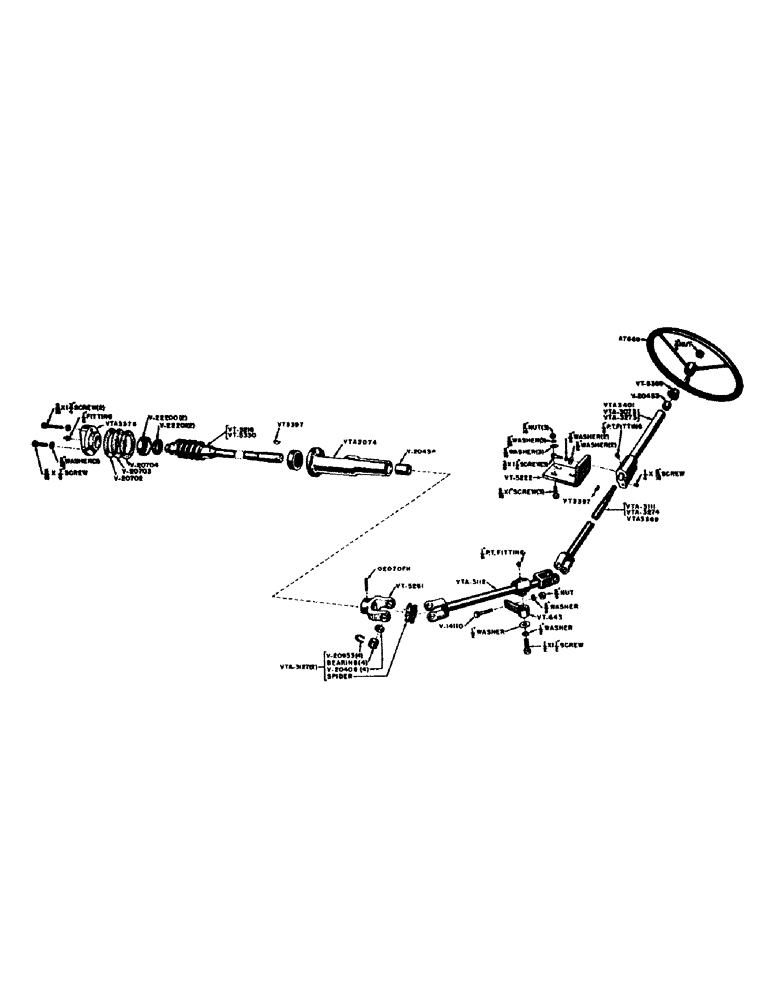 Схема запчастей Case IH VAC11-SERIES - (082) - STEERING GEAR WORM AND SHAFT, VAC TRACTORS 5570000 TO 5654218,5656494,THRU 5655597&AFTER 5657999 (05) - STEERING