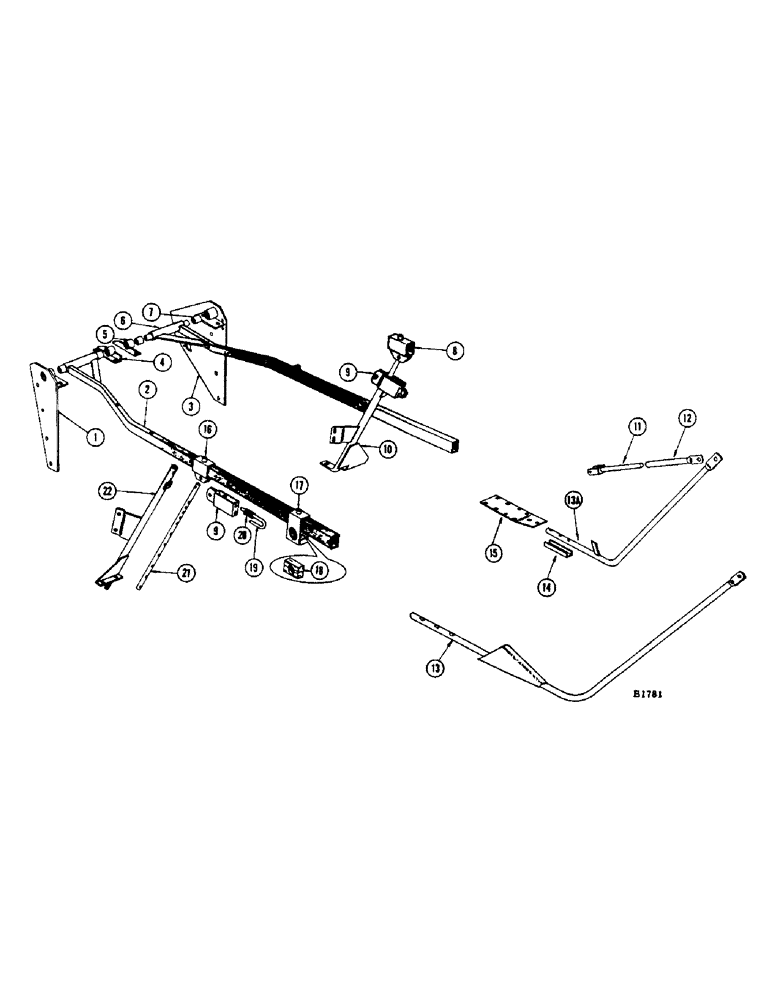 Схема запчастей Case IH 960 - (012) - REEL SUPPORTS (58) - ATTACHMENTS/HEADERS