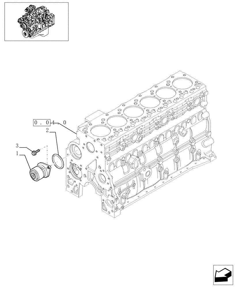 Схема запчастей Case IH PX140 - (0.32.0[01]) - WATER PUMP (4891280) (02) - ENGINE