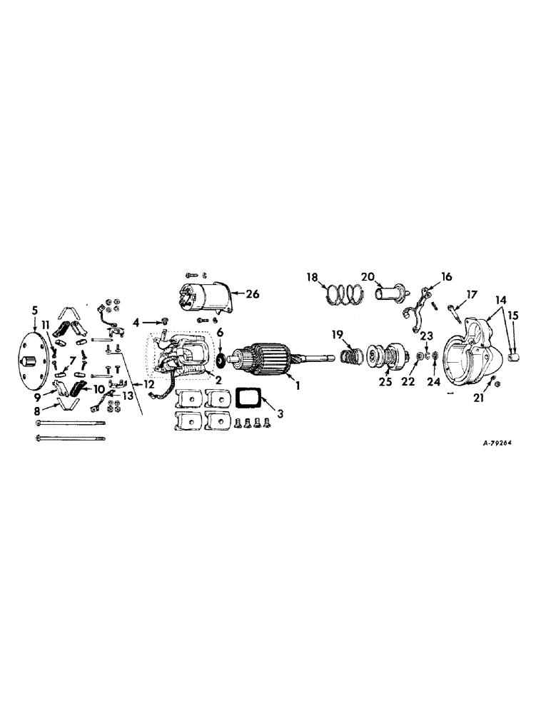 Схема запчастей Case IH 2424 - (063) - ELECTRICAL SYSTEM, CRANKING MOTOR, DELCO-REMY, GASOLINE ENGINE TRACTORS (06) - ELECTRICAL SYSTEMS