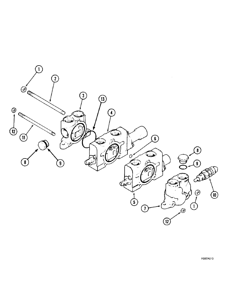 Схема запчастей Case IH L700 - (8-34) - CONTROL VALVE - 2 FUNCTION (08) - HYDRAULICS