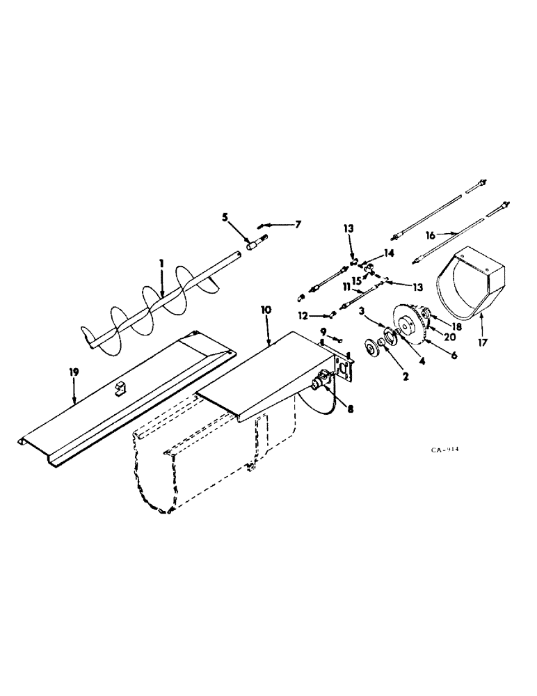 Схема запчастей Case IH 1050 - (B-21) - HYDRAULIC AUGER FEEDER, ATTACHMENT 