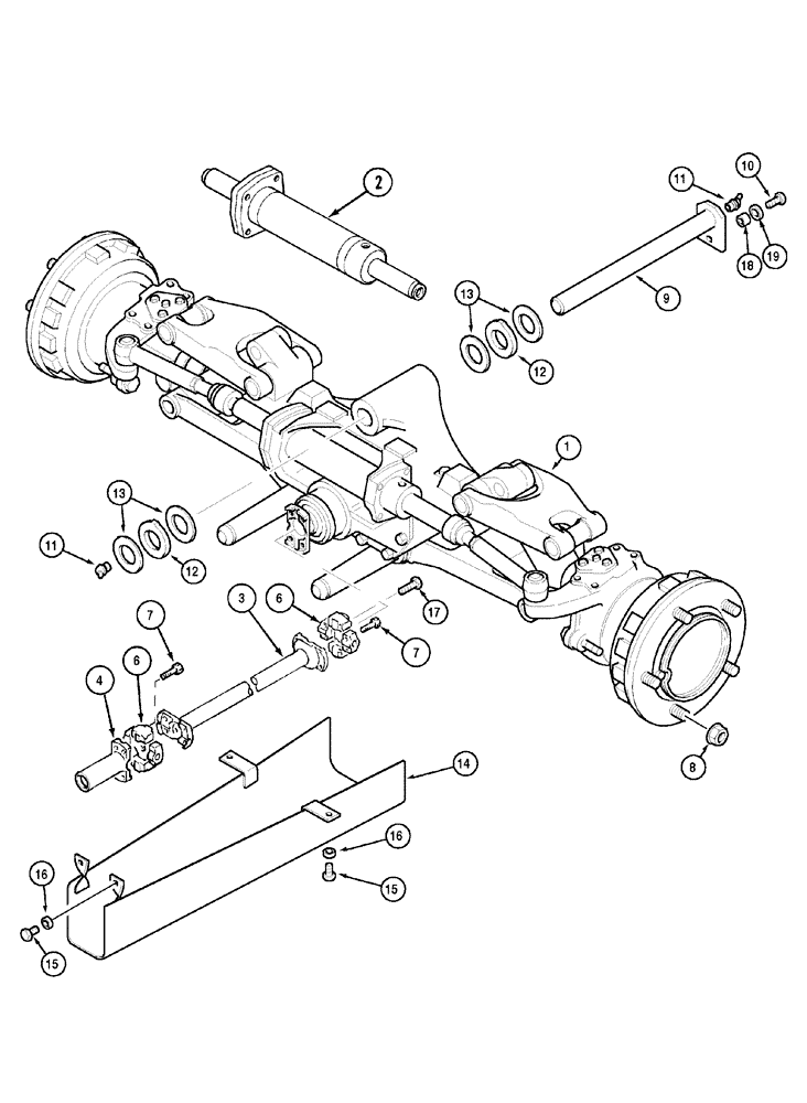 Схема запчастей Case IH MX100 - (05-08) - FRONT AXLE SUSPENSION (05) - STEERING