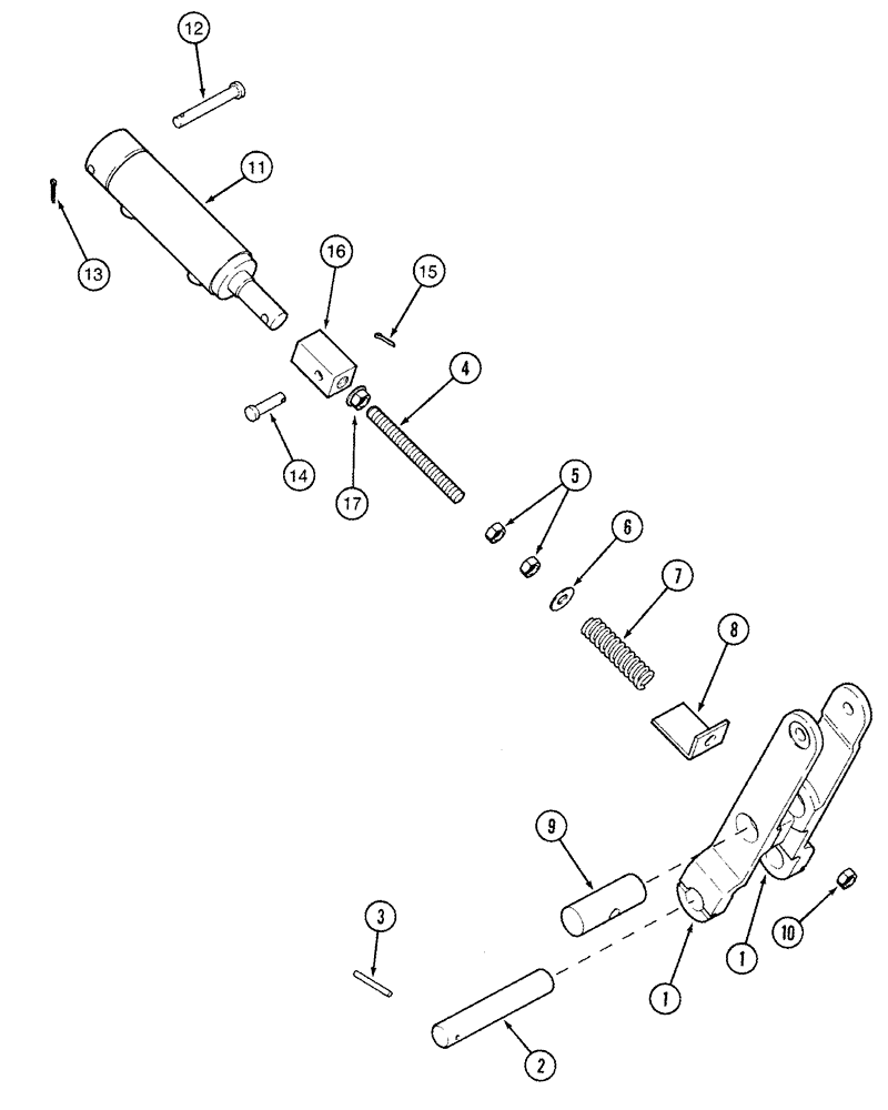 Схема запчастей Case IH 2555 - (09C-14) - REAR FAN PULLEY LINKAGE (15) - HANDLING SYSTEM