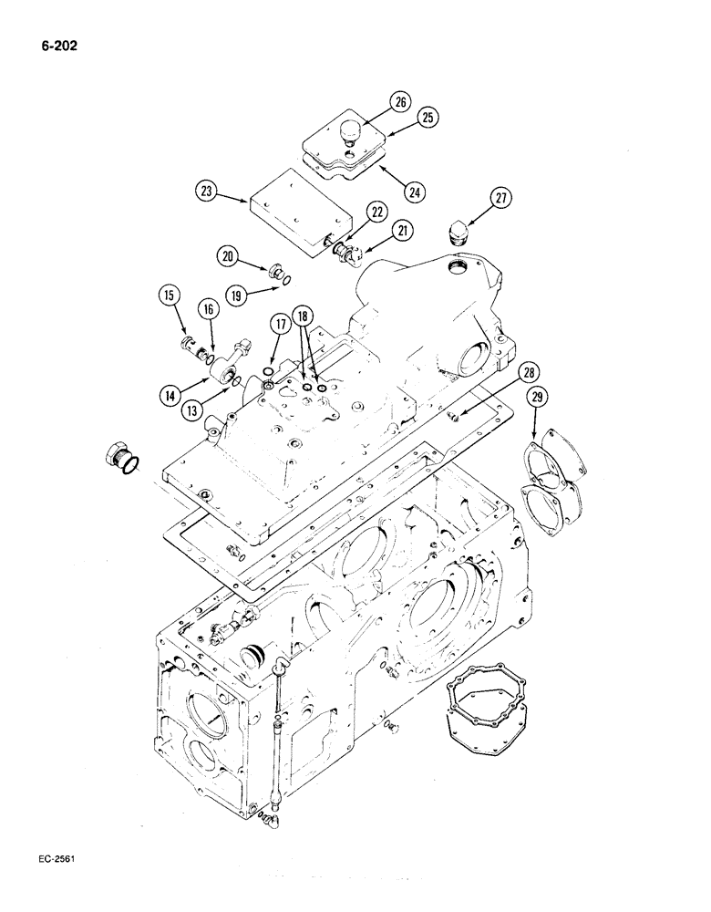 Схема запчастей Case IH 385 - (6-202) - REAR FRAME, COVER AND CONNECTIONS (CONTD) (06) - POWER TRAIN