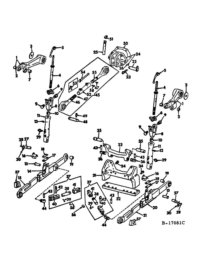 Схема запчастей Case IH 1468 - (09-13) - FRAME, THREE POINT HITCH, 1066, 1466 AND 1468 TRACTORS WITH DRAFT CONTROL AND DRAFT SENSING (12) - FRAME