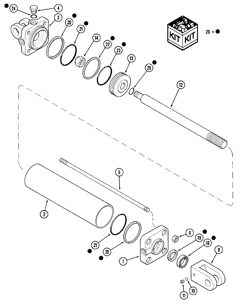 Схема запчастей Case IH 1200 - (A.10.A[93]) - HYDRAULIC CYLINDER - 414702A1, ENDWISE TRANSPORT WHEEL - 8 ROW NARROW RIGID TRAILING A - Distribution Systems