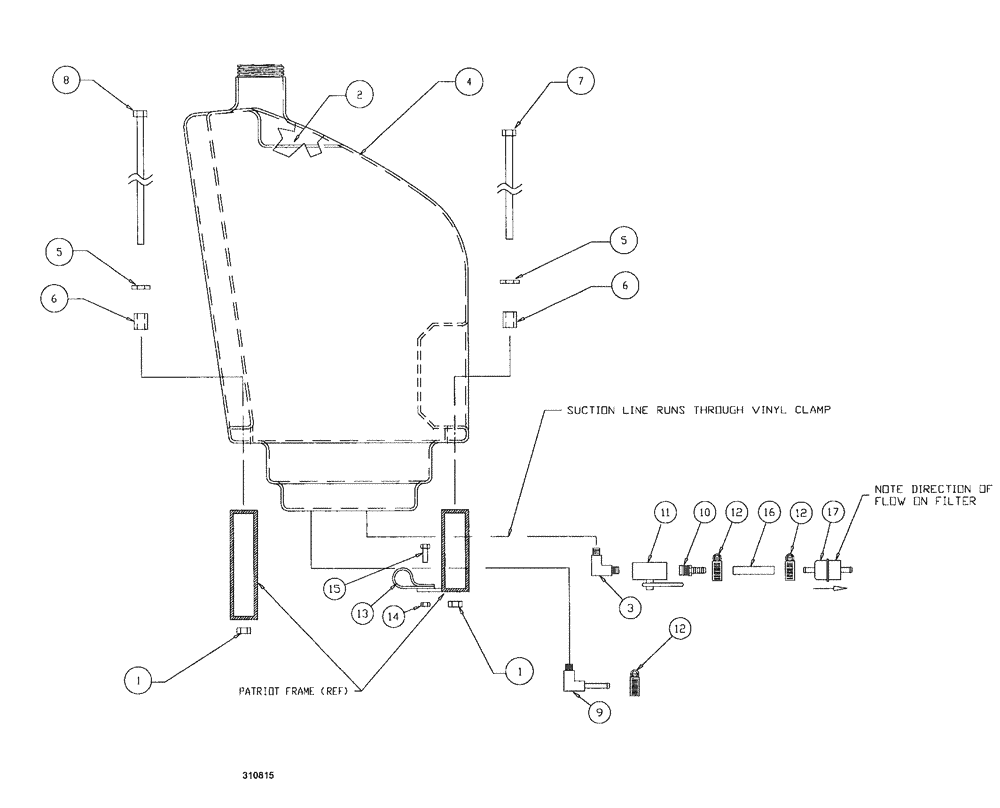 Схема запчастей Case IH SPX3200B - (062) - FUEL TANK ASSEMBLY (10) - ENGINE