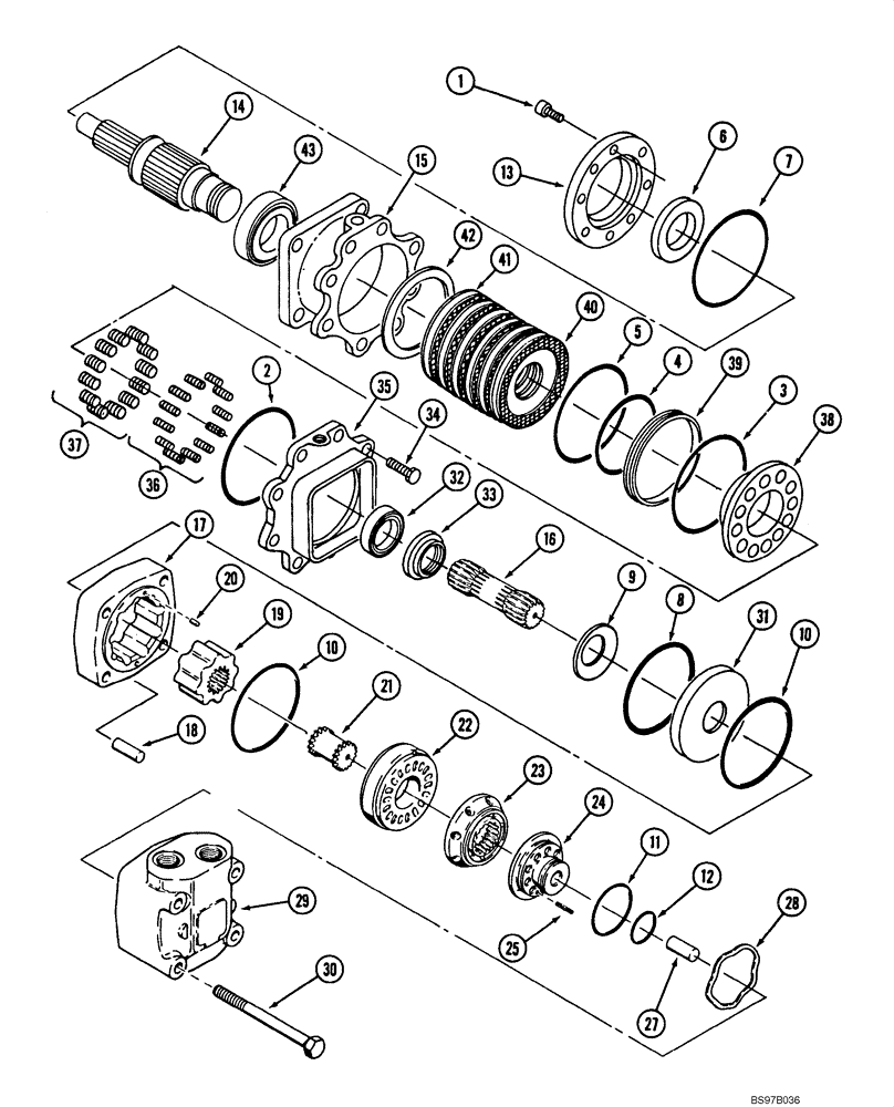 Схема запчастей Case IH 1840 - (08-18A) - HYDRAULIC DRIVE MOTOR, (EUROPE) (08) - HYDRAULICS