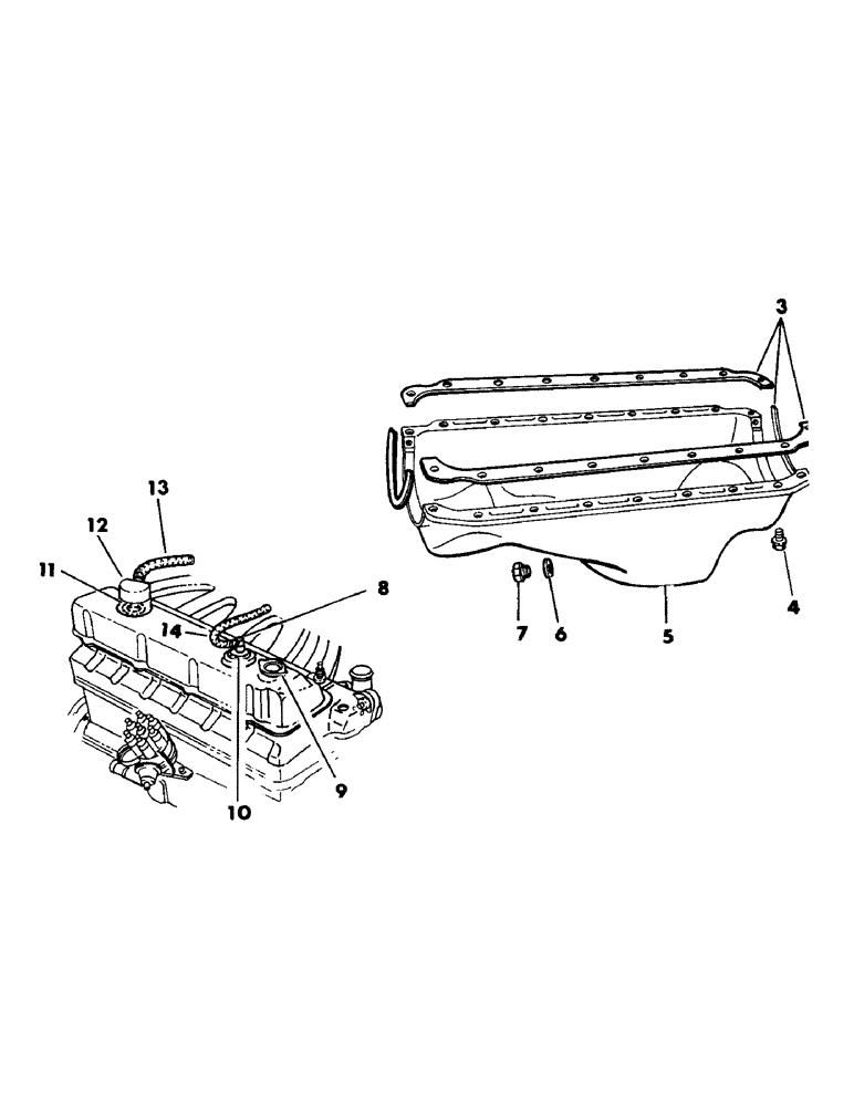 Схема запчастей Case IH 6000 - (2-26) - OIL PAN AND RELATED PARTS, H225 GAS ENGINE (02) - ENGINE