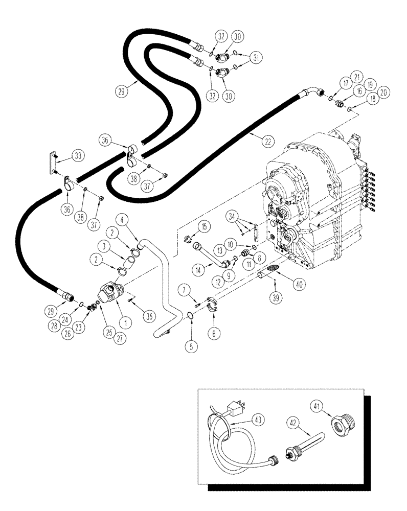 Схема запчастей Case IH STX275 - (06-06) - TRANSMISSION LUBRICATION STX 275 and STX 325 Tractor (06) - POWER TRAIN