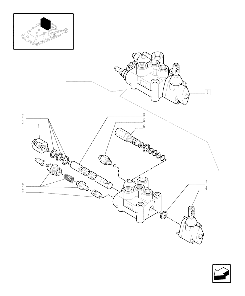 Схема запчастей Case IH JX95 - (1.82.7/ A) - 1 CONTROL VALVE (S/D) - BREAKDOWN (07) - HYDRAULIC SYSTEM