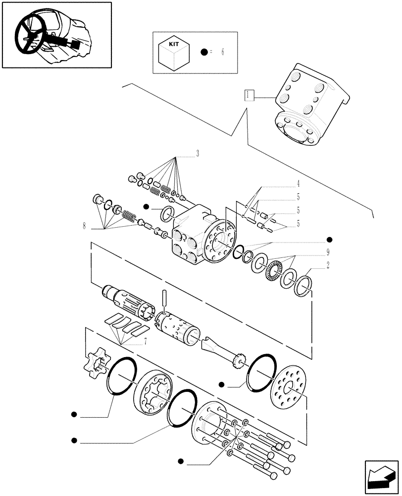 Схема запчастей Case IH JX95 - (1.92.63/ C) - HYDRAULIC STEERING - BREAKDOWN (10) - OPERATORS PLATFORM/CAB