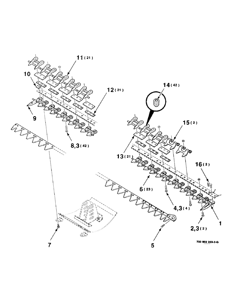 Схема запчастей Case IH 8360 - (3-08) - ADJUSTABLE STUB GUARD ASSEMBLY, 12 FOOT (09) - CHASSIS