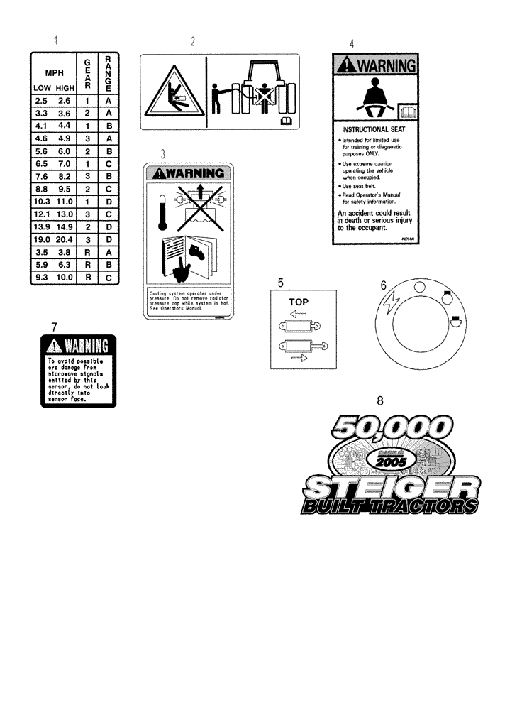 Схема запчастей Case IH STX275 - (09-54) - DECALS (09) - CHASSIS