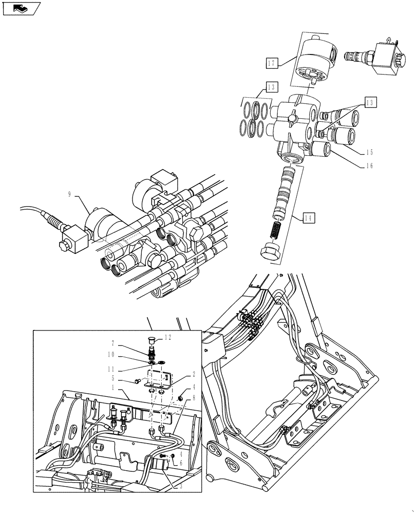 Схема запчастей Case IH L735 - (35.734.AA[05]) - 4TH FUNCTION (35) - HYDRAULIC SYSTEMS