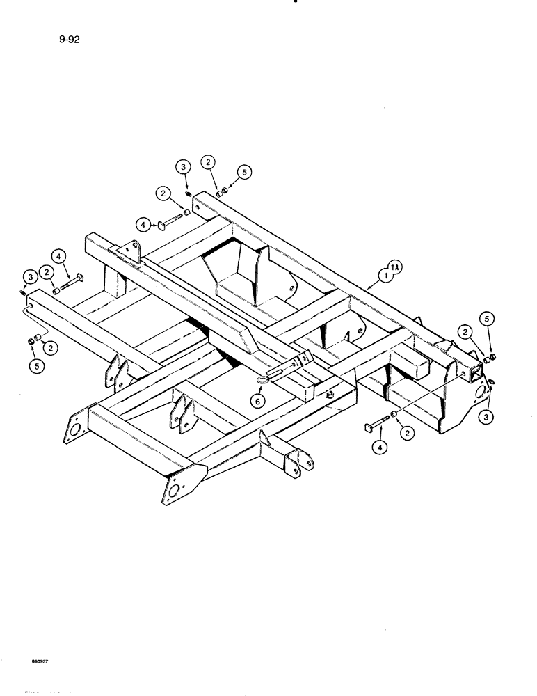 Схема запчастей Case IH 8500 - (9-092) - DRILL FRAME SECTION NUMBER FOUR, 45 FOOT WIDE DRILL (09) - CHASSIS/ATTACHMENTS