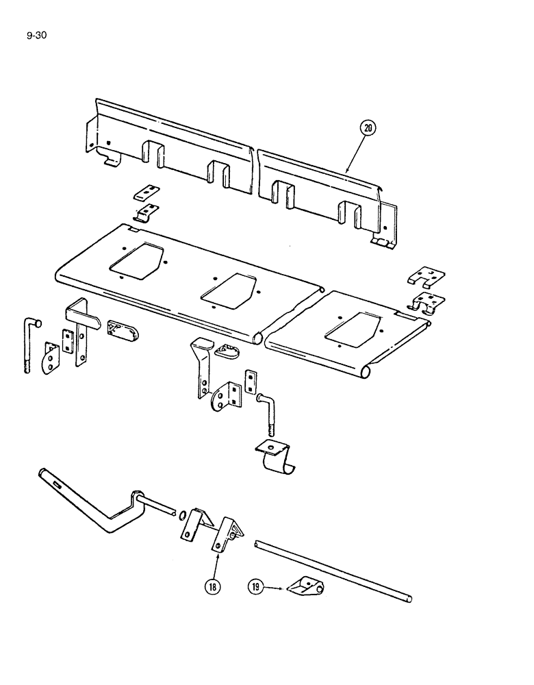 Схема запчастей Case IH 7200 - (9-030) - FERTILIZER DROP BOTTOM (09) - CHASSIS/ATTACHMENTS