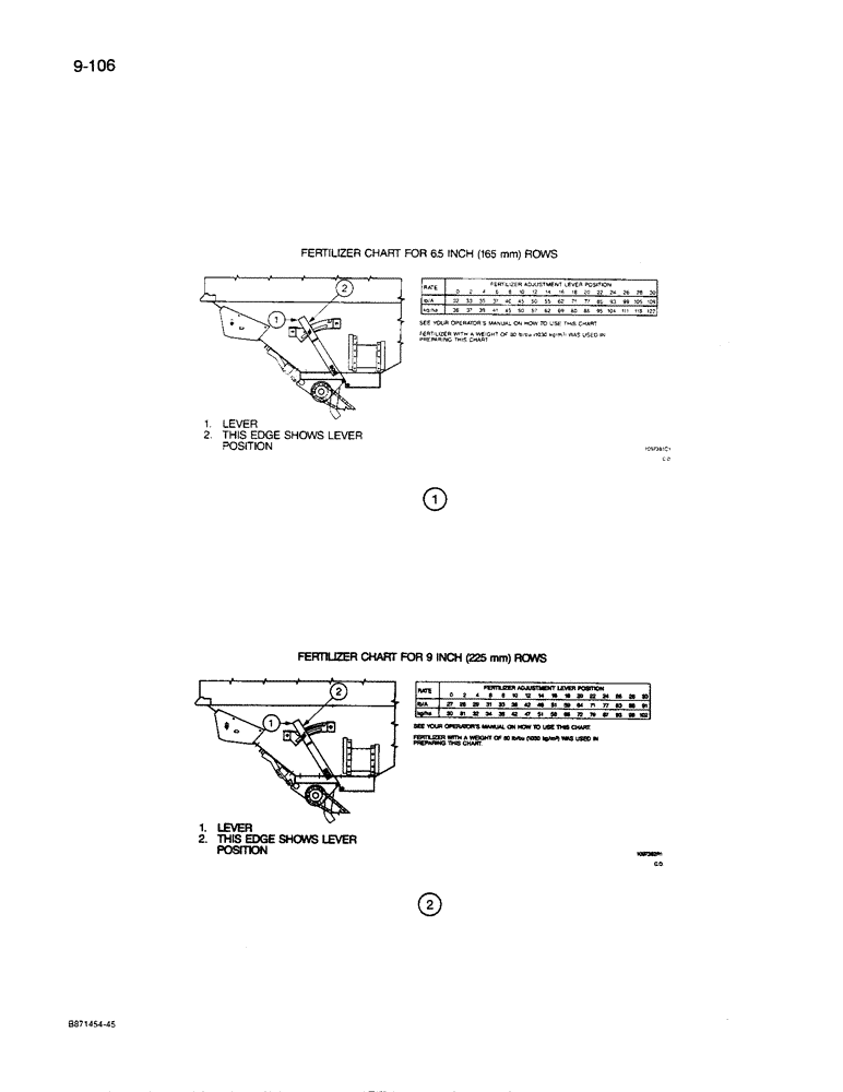 Схема запчастей Case IH 8600 - (9-106) - DECALS, FERTILIZER CHART (09) - CHASSIS/ATTACHMENTS
