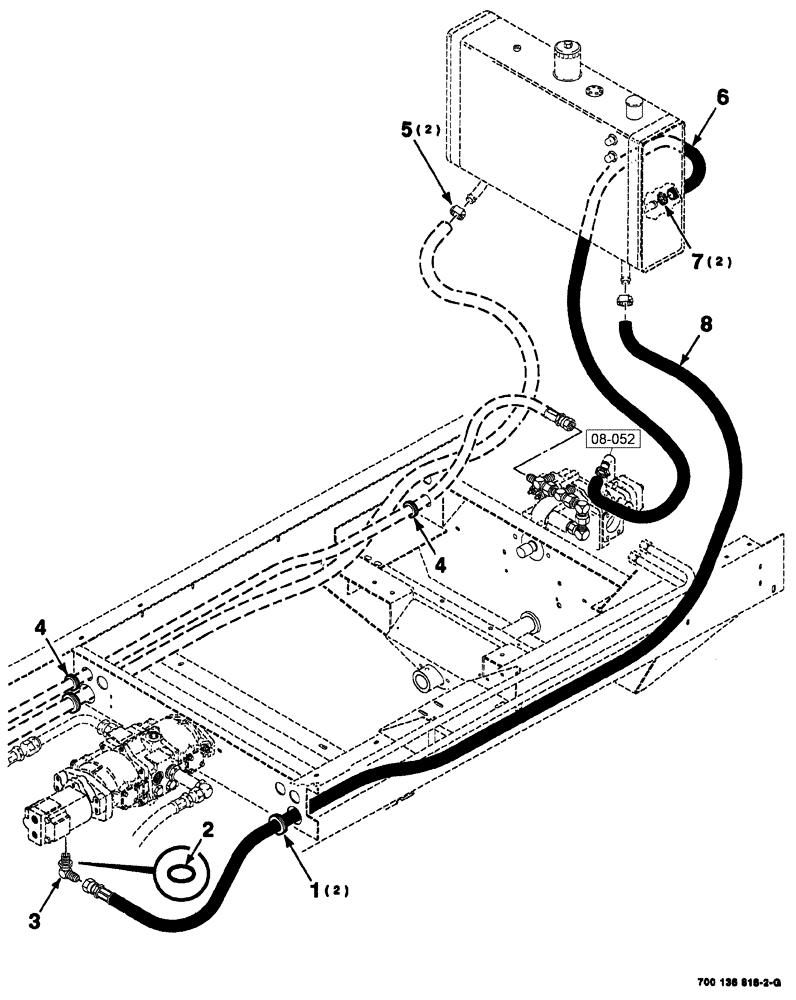 Схема запчастей Case IH 8880 - (08-024) - HYDRAULIC RESERVOIR HOSE ASSEMBLIES (35) - HYDRAULIC SYSTEMS