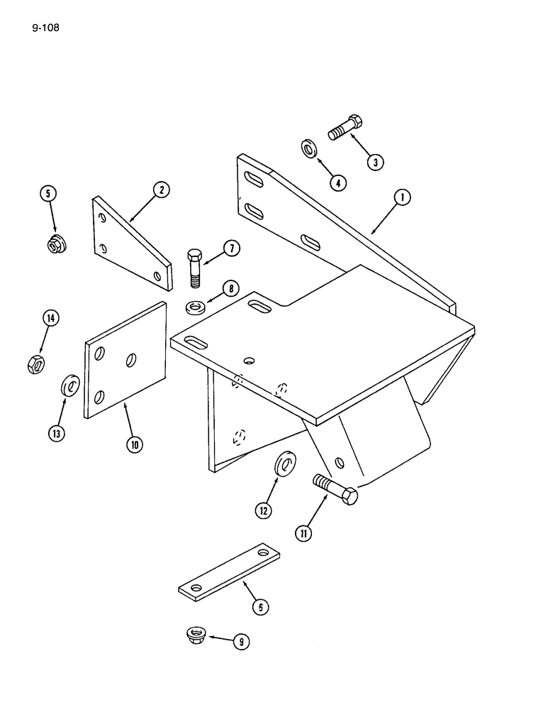 Схема запчастей Case IH 7200 - (9-108) - DISC MARKER ATTACHMENT - MOUNTING BRACKETS (09) - CHASSIS/ATTACHMENTS